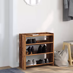 vidaXL Shoe Rack Shoe Cabinet Shoe Storage Shelf Hall Cupboard Engineered Wood - old wood, 62 cm/ 60 cm - Additional view 2