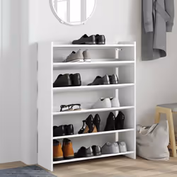 vidaXL Shoe Rack Shoe Cabinet Shoe Storage Shelf Hall Cupboard Engineered Wood - white, 100 cm/ 80 cm - Additional view 2
