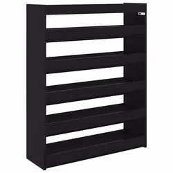 vidaXL Shoe Rack Shoe Cabinet Shoe Storage Shelf Hall Cupboard Engineered Wood - black, 100 cm/ 80 cm - Additional view 5