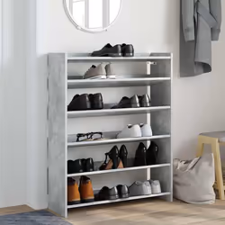 vidaXL Shoe Rack Shoe Cabinet Shoe Storage Shelf Hall Cupboard Engineered Wood - concrete grey, 100 cm/ 80 cm - Additional view 2
