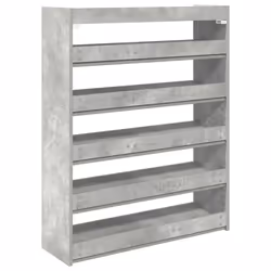 vidaXL Shoe Rack Shoe Cabinet Shoe Storage Shelf Hall Cupboard Engineered Wood - concrete grey, 100 cm/ 80 cm - Additional view 5