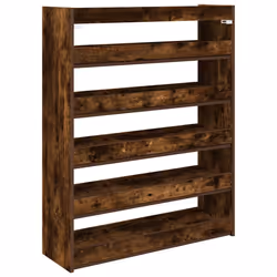 vidaXL Shoe Rack Shoe Cabinet Shoe Storage Shelf Hall Cupboard Engineered Wood - smoked oak, 100 cm/ 80 cm - Additional view 5
