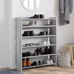 vidaXL Shoe Rack Shoe Cabinet Shoe Storage Shelf Hall Cupboard Engineered Wood - grey sonoma, 100 cm/ 80 cm - Additional view 2