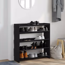 vidaXL Shoe Rack Shoe Cabinet Shoe Storage Shelf Hall Cupboard Engineered Wood - black, 81 cm/ 80 cm - Additional view 2