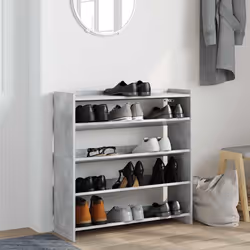 vidaXL Shoe Rack Shoe Cabinet Shoe Storage Shelf Hall Cupboard Engineered Wood - concrete grey, 81 cm/ 80 cm - Additional view 2