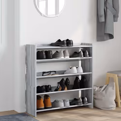 vidaXL Shoe Rack Shoe Cabinet Shoe Storage Shelf Hall Cupboard Engineered Wood - grey sonoma, 81 cm/ 80 cm - Additional view 2