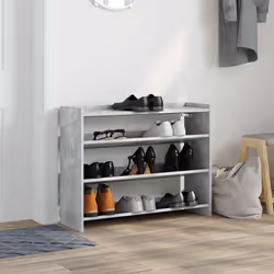 vidaXL Shoe Rack Shoe Cabinet Shoe Storage Shelf Hall Cupboard Engineered Wood - concrete grey, 62 cm/ 80 cm - Additional view 2
