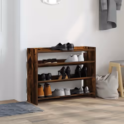 vidaXL Shoe Rack Shoe Cabinet Shoe Storage Shelf Hall Cupboard Engineered Wood - smoked oak, 62 cm/ 80 cm - Additional view 2