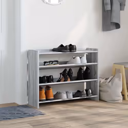 vidaXL Shoe Rack Shoe Cabinet Shoe Storage Shelf Hall Cupboard Engineered Wood - grey sonoma, 62 cm/ 80 cm - Additional view 2