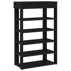 vidaXL Shoe Rack Shoe Cabinet Holder Hall Shoe Storage Shelf Engineered Wood - black, 60 cm
