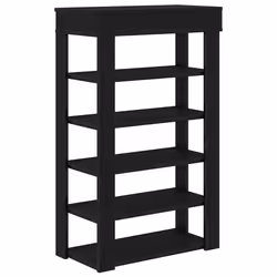 vidaXL Shoe Rack Shoe Cabinet Holder Hall Shoe Storage Shelf Engineered Wood - black, 60 cm - Additional view 5