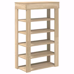 vidaXL Shoe Rack Shoe Cabinet Holder Hall Shoe Storage Shelf Engineered Wood - sonoma oak, 60 cm - Additional view 5