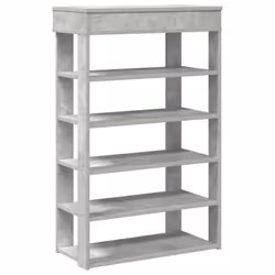 vidaXL Shoe Rack Shoe Cabinet Holder Hall Shoe Storage Shelf Engineered Wood - concrete grey, 60 cm