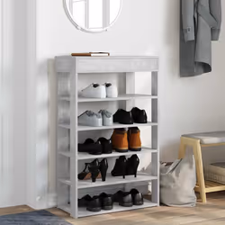 vidaXL Shoe Rack Shoe Cabinet Holder Hall Shoe Storage Shelf Engineered Wood - concrete grey, 60 cm