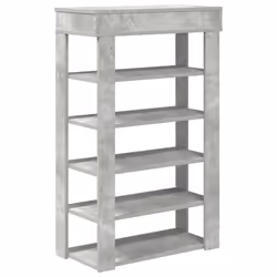vidaXL Shoe Rack Shoe Cabinet Holder Hall Shoe Storage Shelf Engineered Wood - concrete grey, 60 cm - Additional view 5