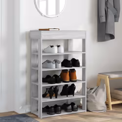 vidaXL Shoe Rack Shoe Cabinet Holder Hall Shoe Storage Shelf Engineered Wood - grey sonoma, 60 cm - Additional view 2