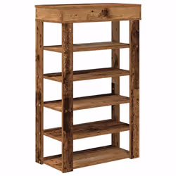 vidaXL Shoe Rack Shoe Cabinet Holder Hall Shoe Storage Shelf Engineered Wood - old wood, 60 cm - Additional view 5