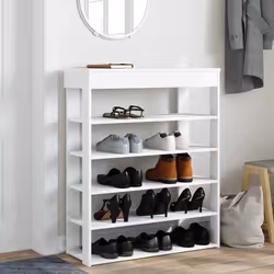 vidaXL Shoe Rack Shoe Cabinet Holder Hall Shoe Storage Shelf Engineered Wood - white, 80 cm