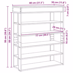 vidaXL Shoe Rack Shoe Cabinet Holder Hall Shoe Storage Shelf Engineered Wood - white, 80 cm