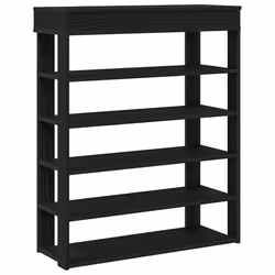 vidaXL Shoe Rack Shoe Cabinet Holder Hall Shoe Storage Shelf Engineered Wood - black, 80 cm