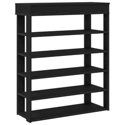 vidaXL Shoe Rack Shoe Cabinet Holder Hall Shoe Storage Shelf Engineered Wood - black, 80 cm