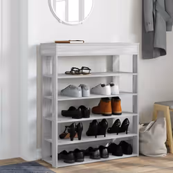 vidaXL Shoe Rack Shoe Cabinet Holder Hall Shoe Storage Shelf Engineered Wood - grey sonoma, 80 cm