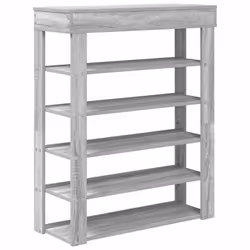 vidaXL Shoe Rack Shoe Cabinet Holder Hall Shoe Storage Shelf Engineered Wood - grey sonoma, 80 cm - Additional view 5