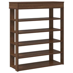 vidaXL Shoe Rack Shoe Cabinet Holder Hall Shoe Storage Shelf Engineered Wood - brown oak, 80 cm