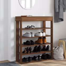 vidaXL Shoe Rack Shoe Cabinet Holder Hall Shoe Storage Shelf Engineered Wood - brown oak, 80 cm