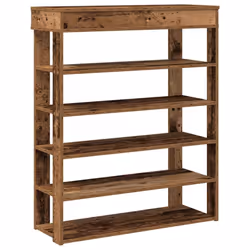 vidaXL Shoe Rack Shoe Cabinet Holder Hall Shoe Storage Shelf Engineered Wood - old wood, 80 cm
