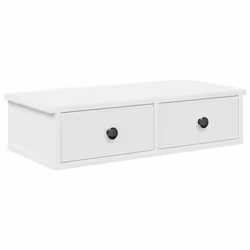 vidaXL Wall Shelf with Drawers White 60x25x15 cm Engineered Wood - white, 60 x 25 x 15 cm