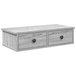 vidaXL Wall Shelf with Drawers White 60x25x15 cm Engineered Wood - grey sonoma, 60 x 25 x 15 cm