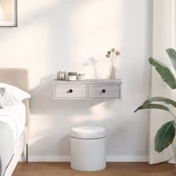 vidaXL Wall Shelf with Drawers White 60x25x15 cm Engineered Wood - grey sonoma, 60 x 25 x 15 cm