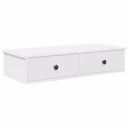 vidaXL Wall Shelf with Drawers White 60x25x15 cm Engineered Wood - white, 80 x 31 x 17 cm