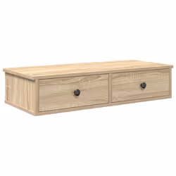 vidaXL Wall Shelf with Drawers White 60x25x15 cm Engineered Wood - sonoma oak, 80 x 31 x 17 cm