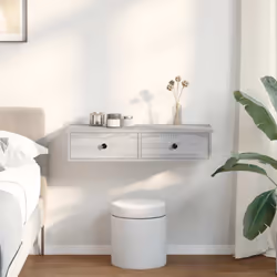 vidaXL Wall Shelf with Drawers White 60x25x15 cm Engineered Wood - grey sonoma, 80 x 31 x 17 cm