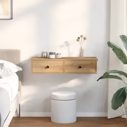vidaXL Wall Shelf with Drawers Artisian Engineered Wood - 80 x 31 x 17 cm - Additional view 2