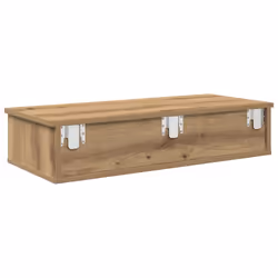 vidaXL Wall Shelf with Drawers Artisian Engineered Wood - 80 x 31 x 17 cm - Additional view 5
