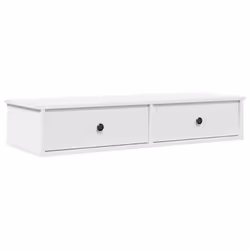 vidaXL Wall Shelf with Drawers White 60x25x15 cm Engineered Wood - white, 100 x 34 x 19 cm