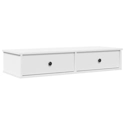vidaXL Wall Shelf with Drawers White 60x25x15 cm Engineered Wood - white, 100 x 34 x 19 cm