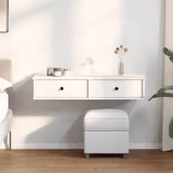 vidaXL Wall Shelf with Drawers White 60x25x15 cm Engineered Wood - white, 100 x 34 x 19 cm