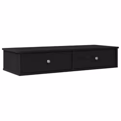 vidaXL Wall Shelf with Drawers White 60x25x15 cm Engineered Wood - black, 100 x 34 x 19 cm