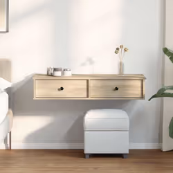 vidaXL Wall Shelf with Drawers White 60x25x15 cm Engineered Wood - sonoma oak, 100 x 34 x 19 cm