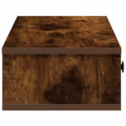 vidaXL Wall Shelf with Drawers White 60x25x15 cm Engineered Wood - smoked oak, 100 x 34 x 19 cm - Additional view 4