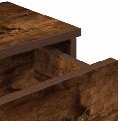 vidaXL Wall Shelf with Drawers White 60x25x15 cm Engineered Wood - smoked oak, 100 x 34 x 19 cm - Additional view 7