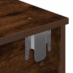 vidaXL Wall Shelf with Drawers White 60x25x15 cm Engineered Wood - smoked oak, 100 x 34 x 19 cm - Additional view 8