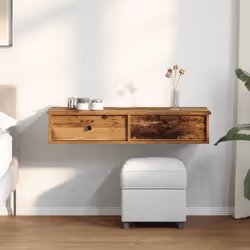 vidaXL Wall Shelf with Drawers White 60x25x15 cm Engineered Wood - old wood, 100 x 34 x 19 cm
