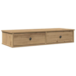 vidaXL Wall Shelf with Drawers White 60x25x15 cm Engineered Wood - artisan oak, 100 x 34 x 19 cm