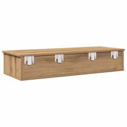 vidaXL Wall Shelf with Drawers White 60x25x15 cm Engineered Wood - artisan oak, 100 x 34 x 19 cm - Additional view 5