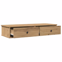 vidaXL Wall Shelf with Drawers White 60x25x15 cm Engineered Wood - artisan oak, 100 x 34 x 19 cm - Additional view 6